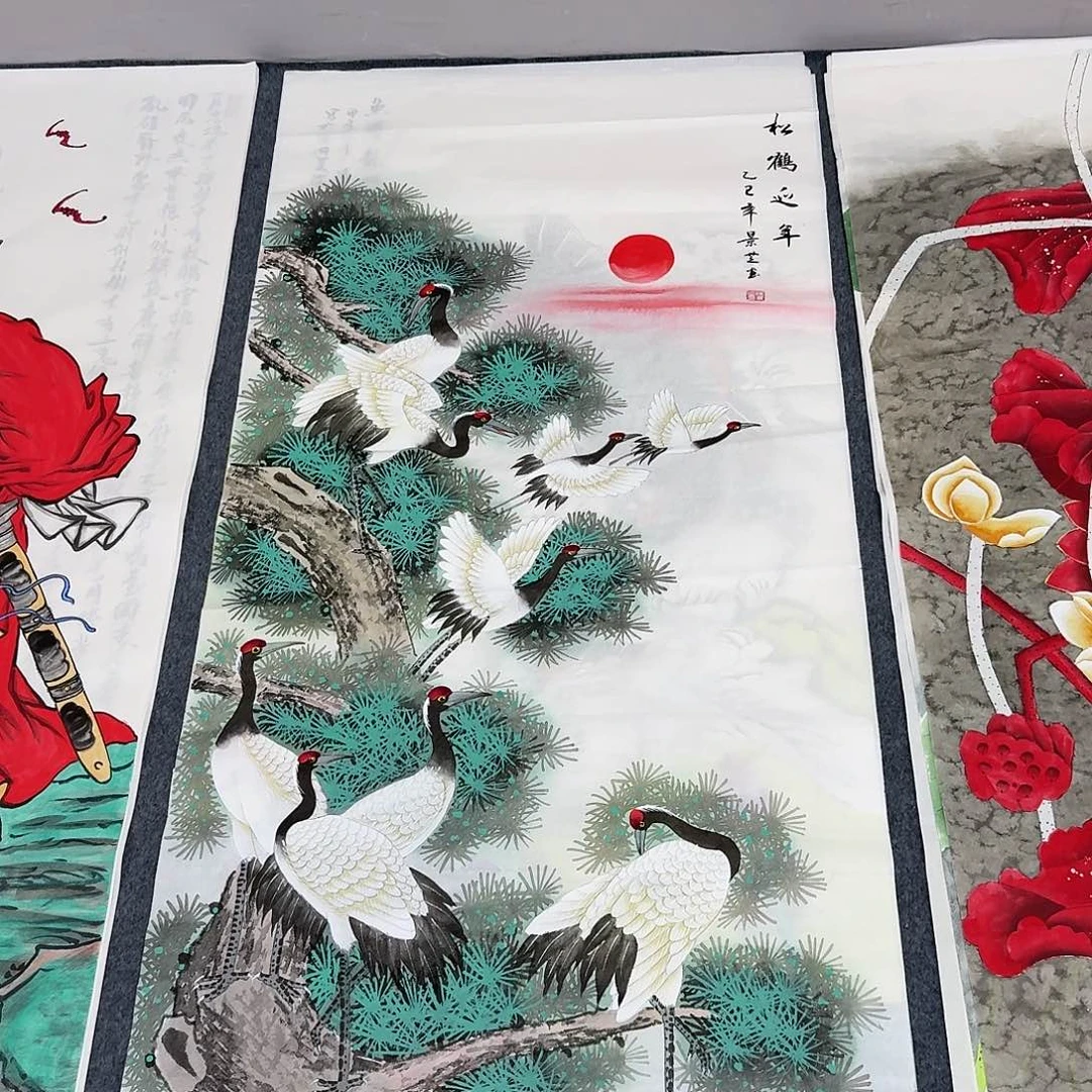 国画四尺尺寸70X140纯手绘作品