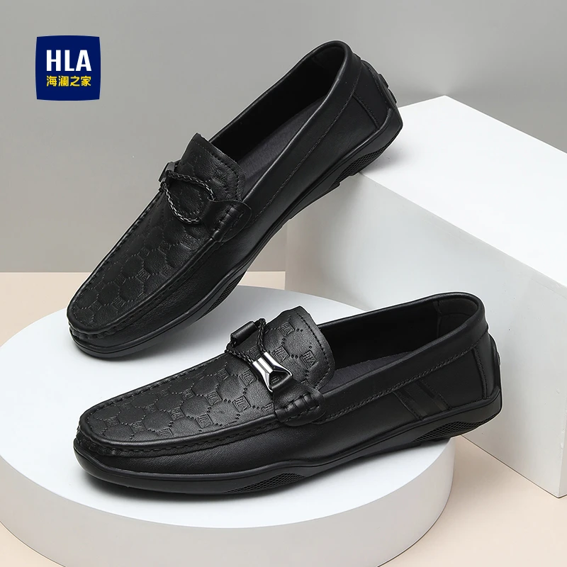 HLA/海澜之家海澜之家休闲男鞋新款夏季时尚商务透气乐福鞋男款