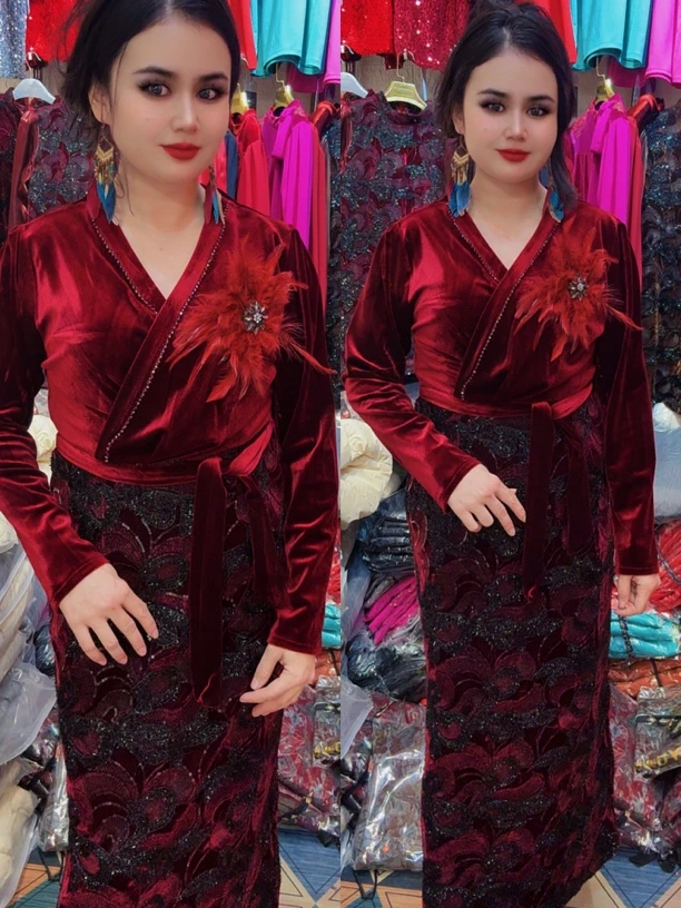 76 长款裙子长袖长款结婚婚礼女款晚礼服