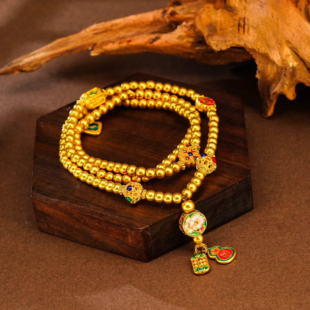 【敏敏专享】足金999投资金 水贝无氰硬金葫芦算盘三圈 HJX084