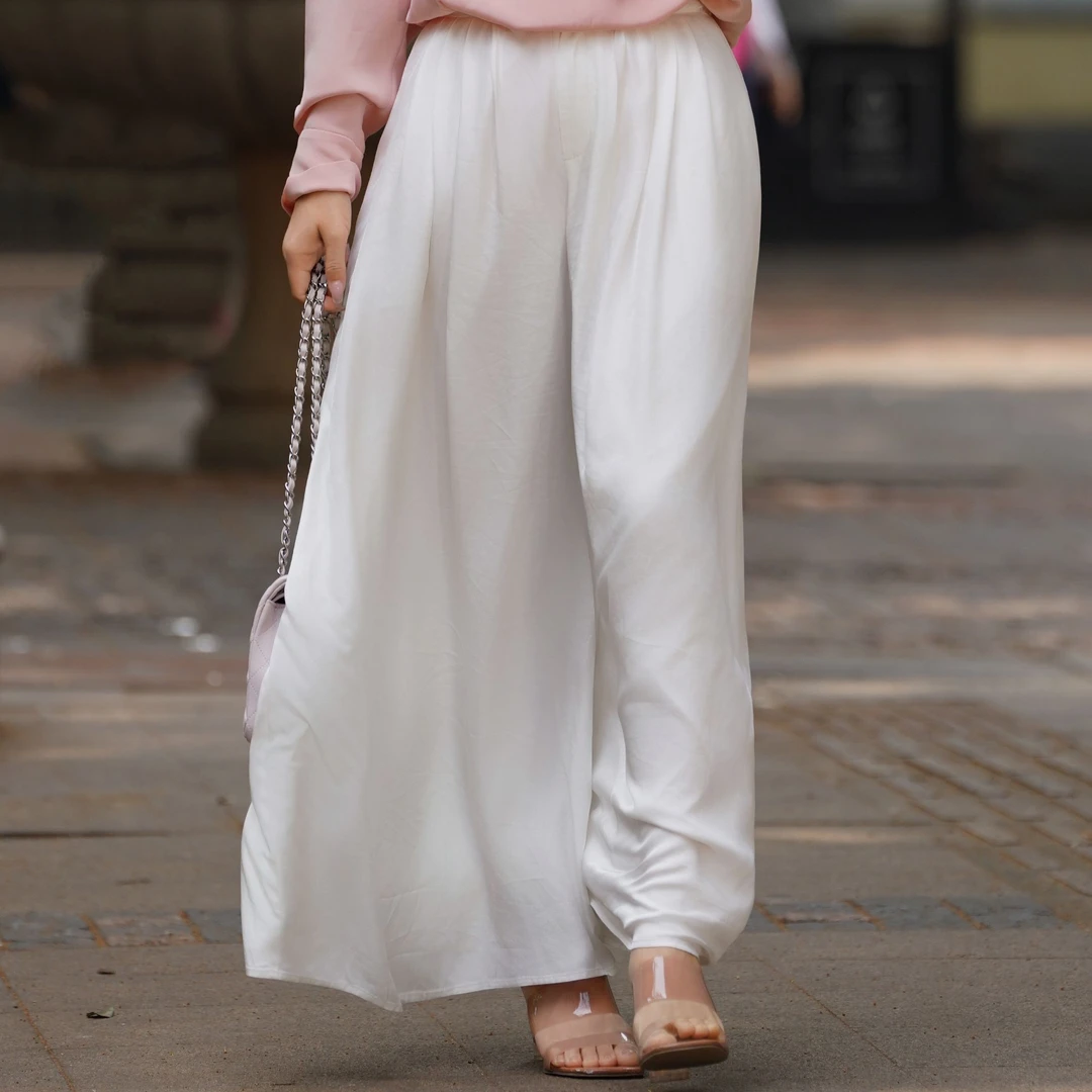 爱妃原创【无拘】新中式简约风薄款直筒纯色休闲裤86703