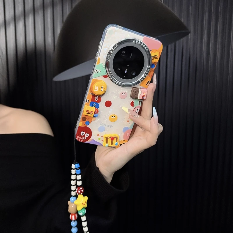 适用华为mate70pro手机壳新款mate70套huawei小众diy巧克力豆女款