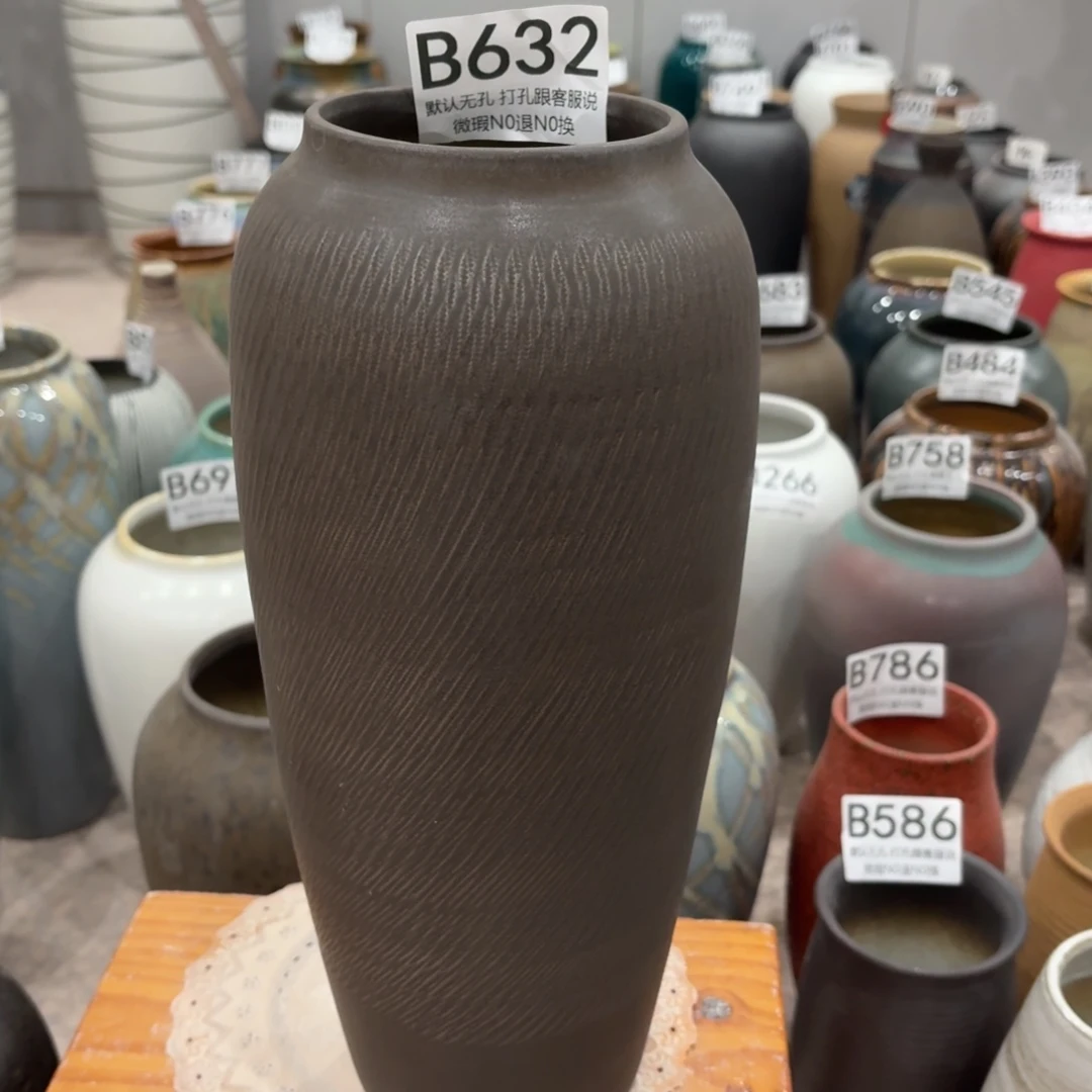 摆件632 景镇镇陶瓷花瓶高34口9