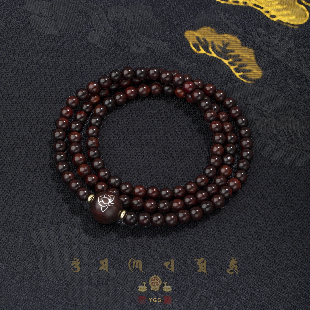 员格格VYBN04/小叶紫檀108多圈手串/莲花