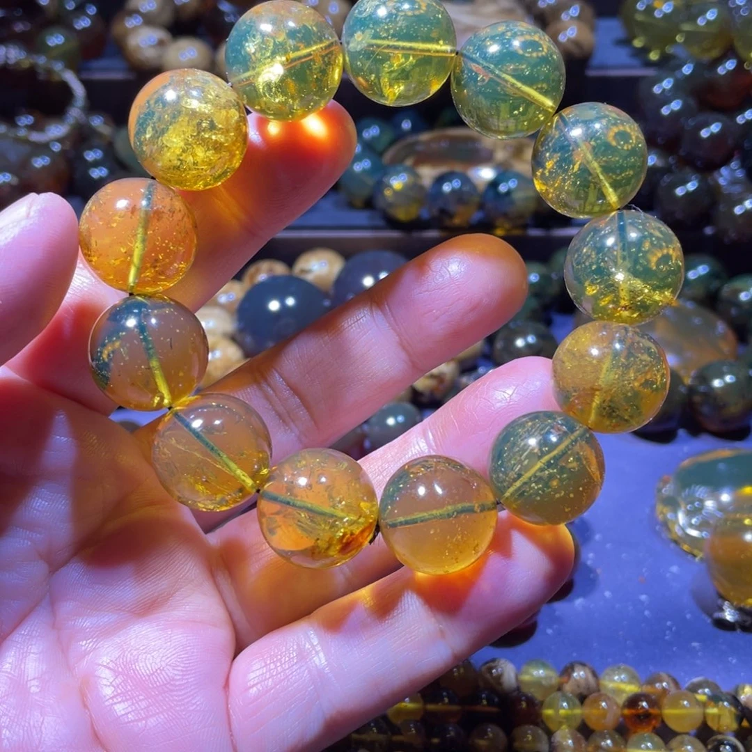 琥珀未镶嵌手链天然