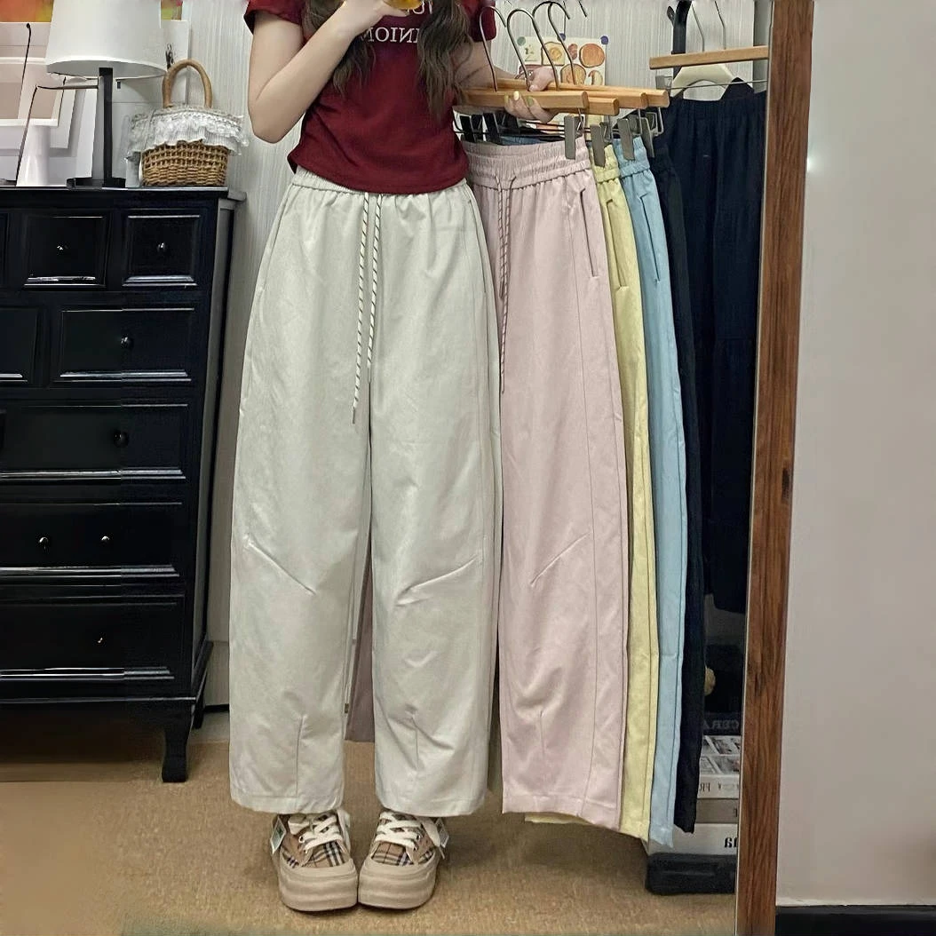 【气球裤】夏季薄款抽绳简约百搭香蕉裤女宽松显瘦休闲时尚直筒裤子