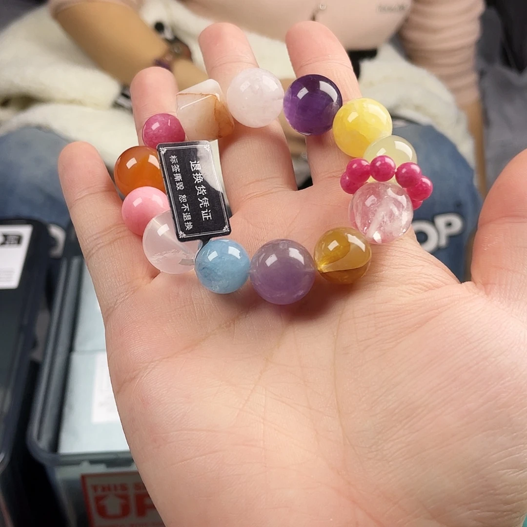 银S925镀金镶嵌水晶手串