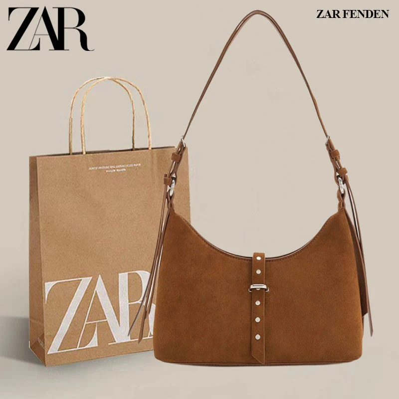 ZAR FENDEN2025早秋新款法式高级感复古休闲通勤腋下手提包单肩包