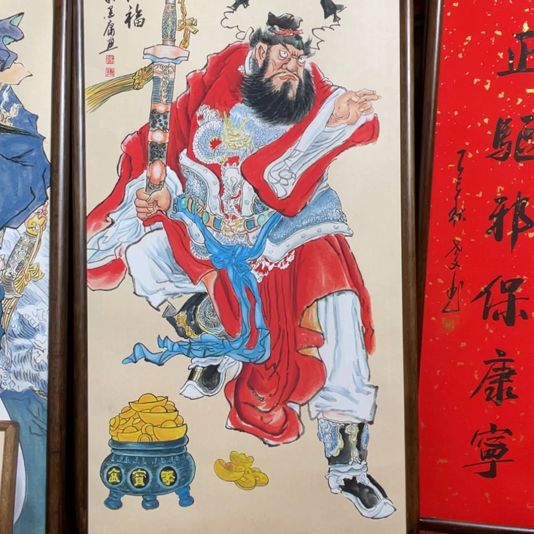 L***F国画钟馗纳福图，纯手绘 120X60