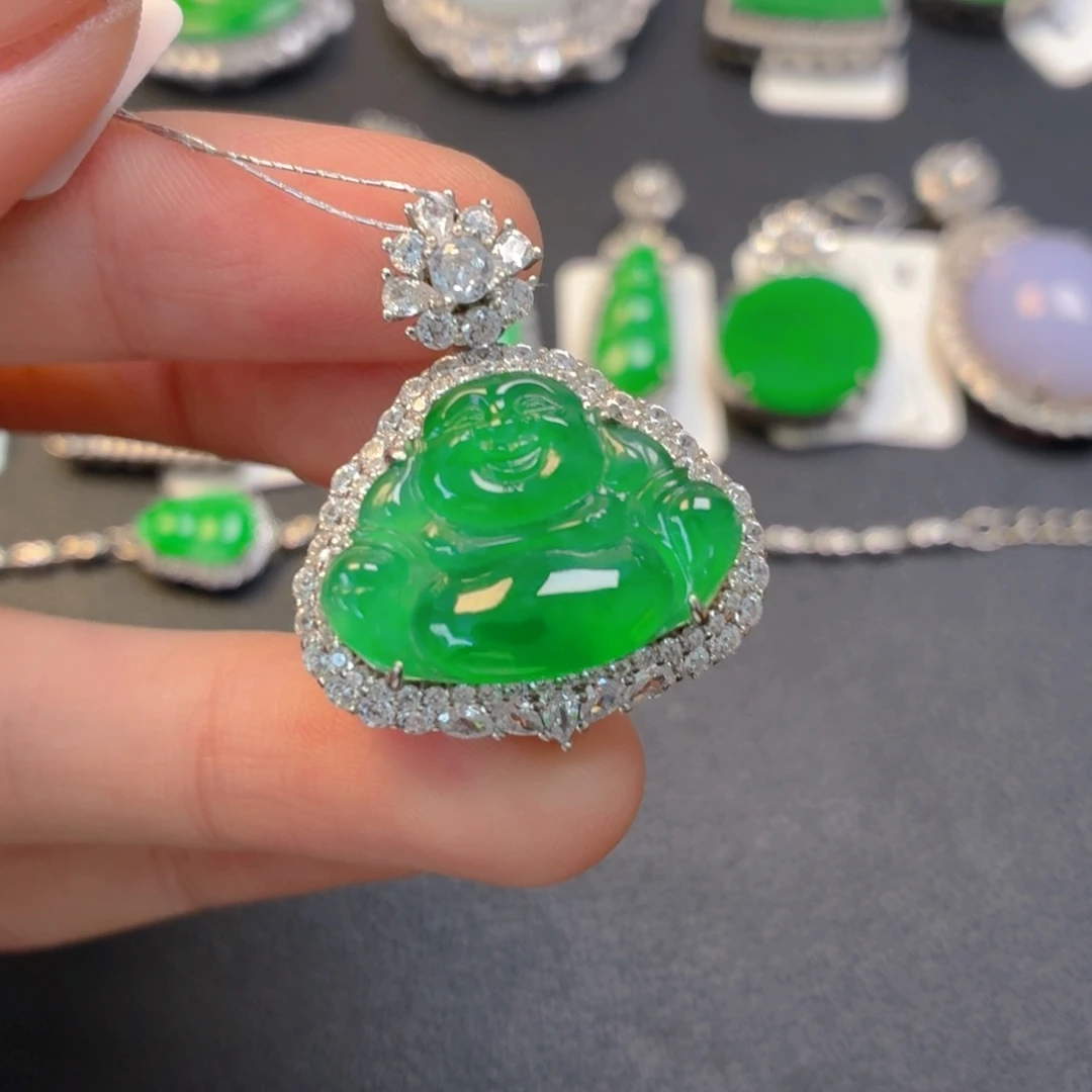 翡翠银S925镶嵌颈饰