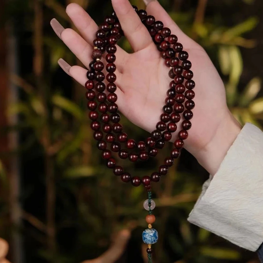 【刘老师专属】小叶紫檀0.8*108颗多圈设计款