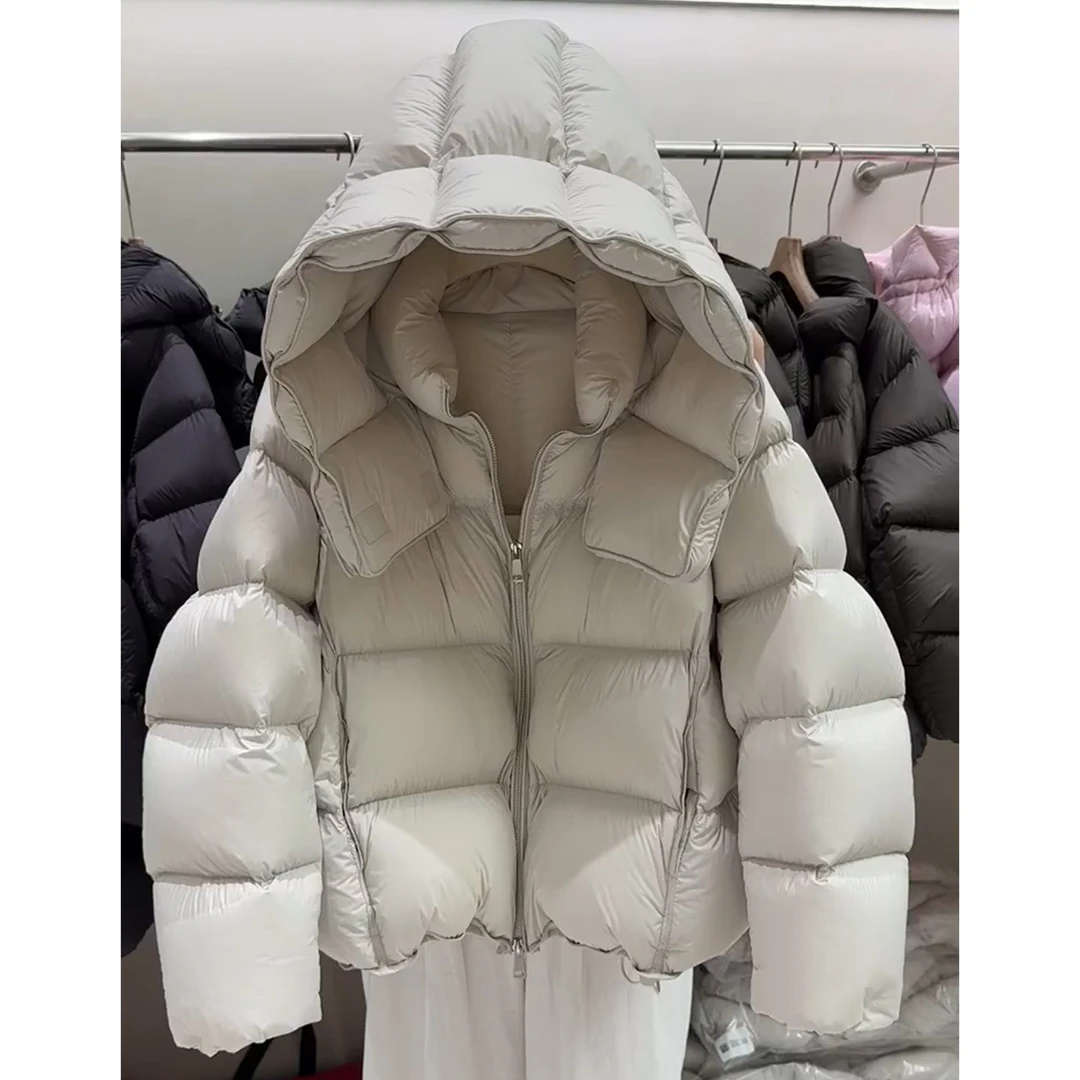 白色连帽短款羽绒服女装2025冬季独特超好看今年流行爆款加厚上衣