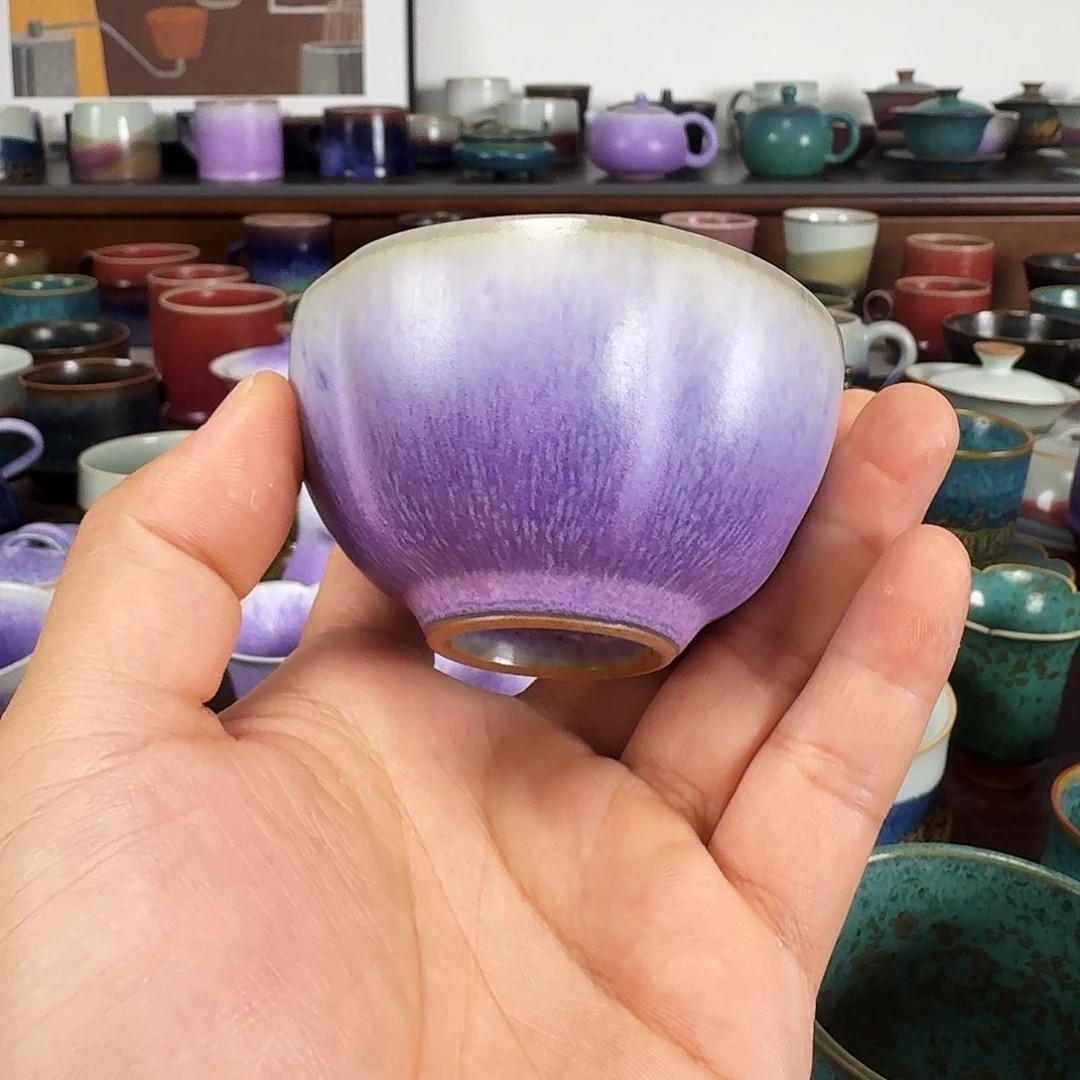 紫光釉花口杯子任晓飞老师