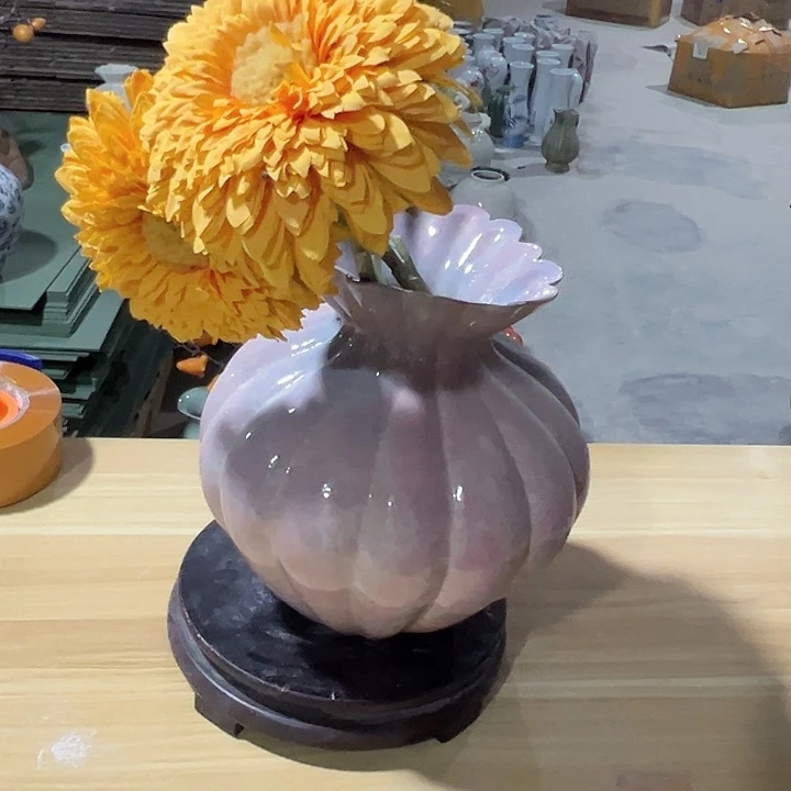 景德镇陶瓷花瓶高23口8正品