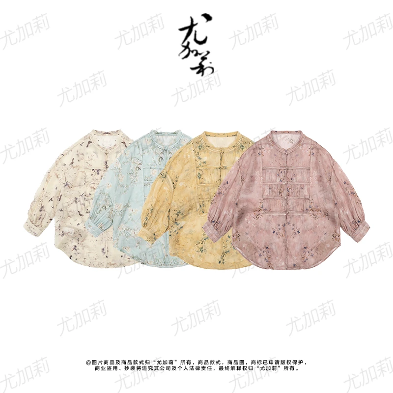 加莉新中式【盛夏】百支苎麻半手工苎麻上衣