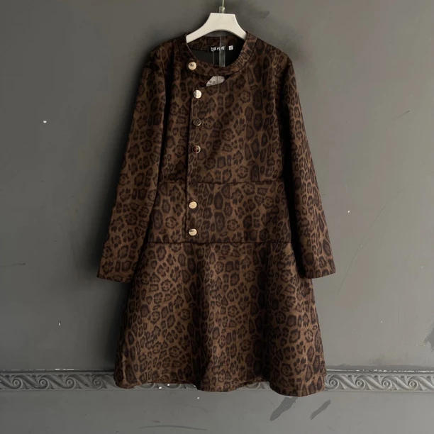 秋冬长袖中长款连衣裙小香风简约百搭气质款