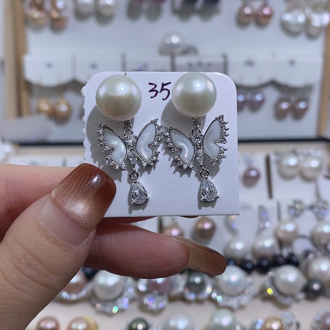未镶嵌淡水珍珠耳饰w11