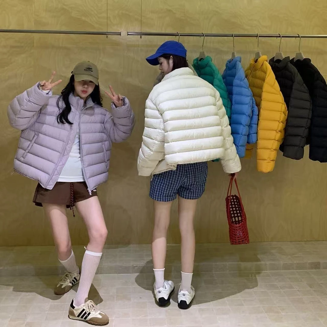 纯色拉链宽松型立领厚款秋冬百搭时尚女装外套棉服女款