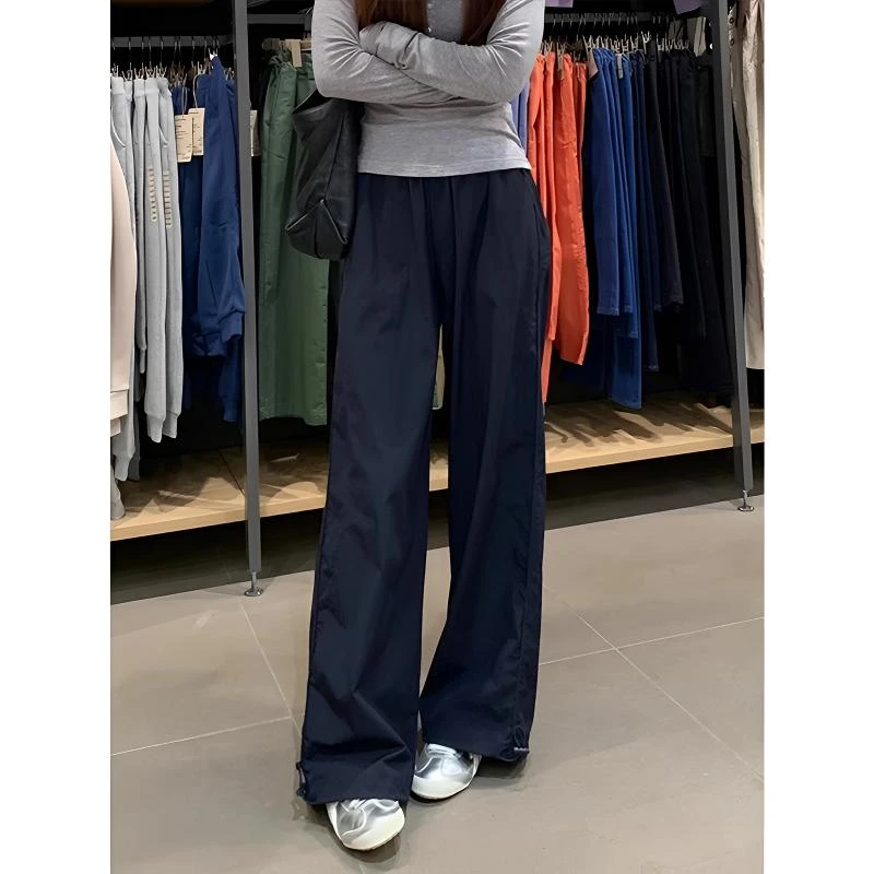 速干裤子男款春秋季潮牌美式高街斜切伞兵工装裤宽松阔腿休闲长裤