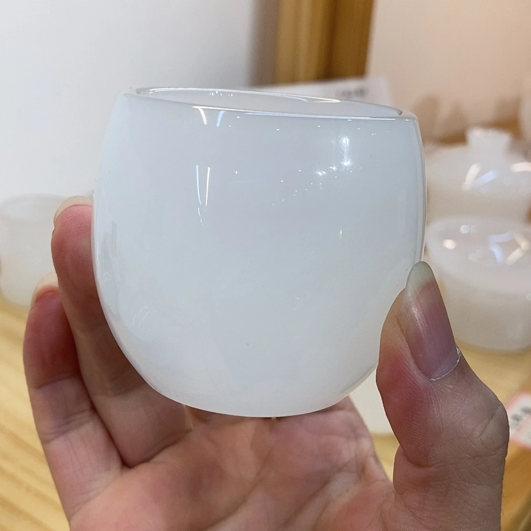 琉璃手工艺品白玉琉璃主人杯