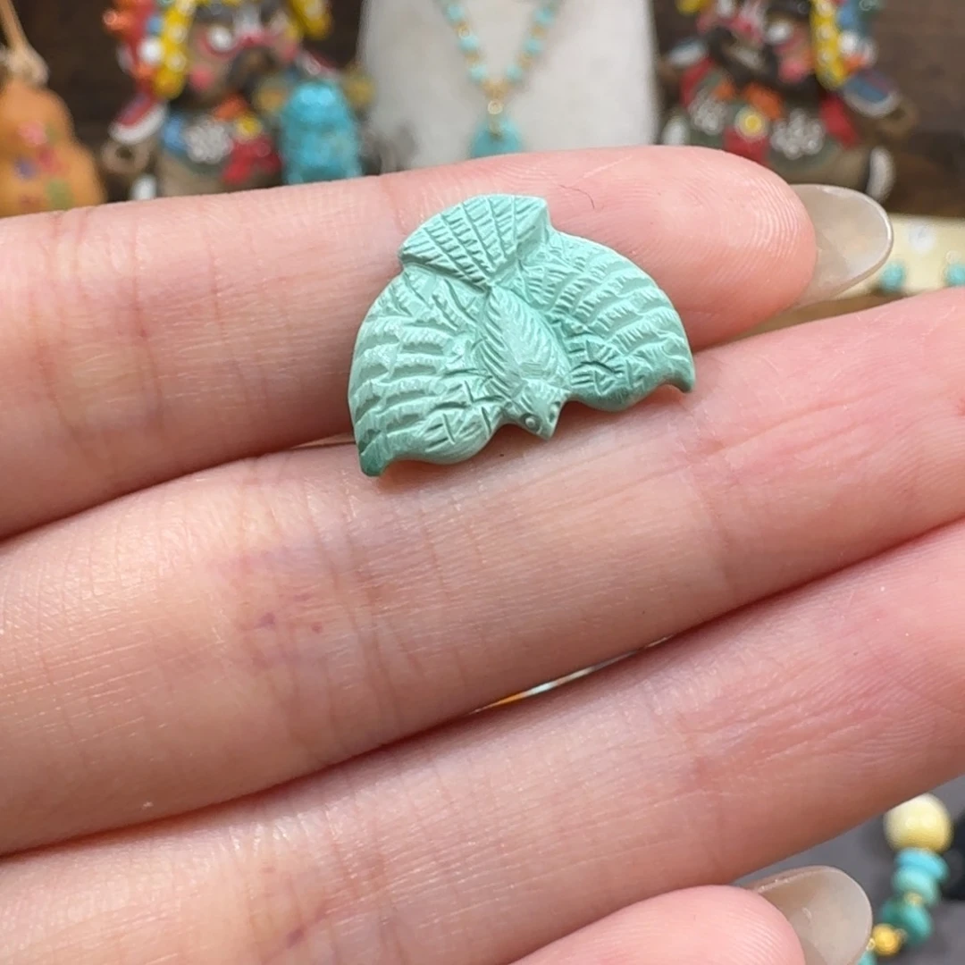 绿松石未镶嵌珠宝半成品鹰卡子