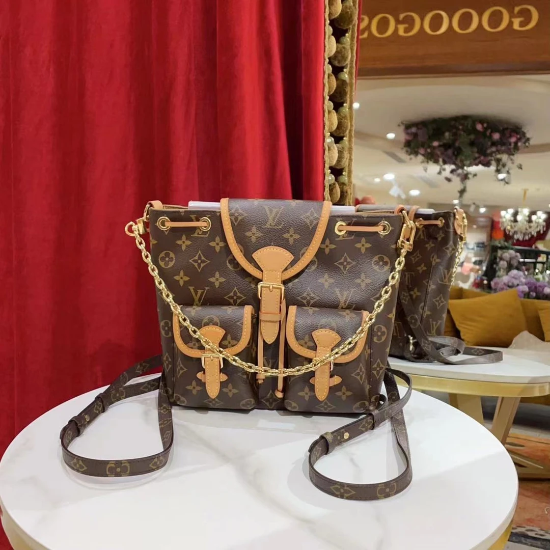 95新 LV GGS丨excursion小号老花金扣双肩包芯片款/83790344