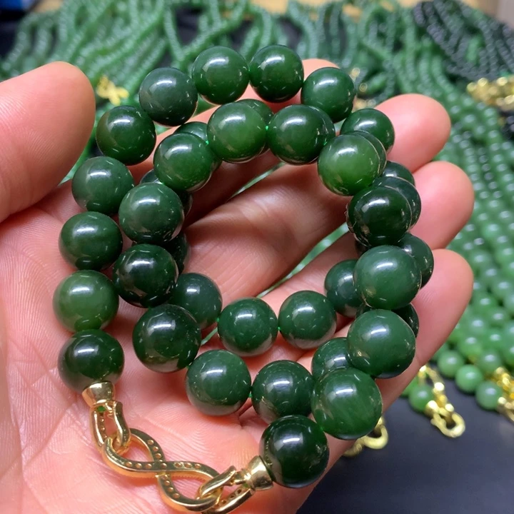 和田玉（碧玉）项链未镶嵌12mm
