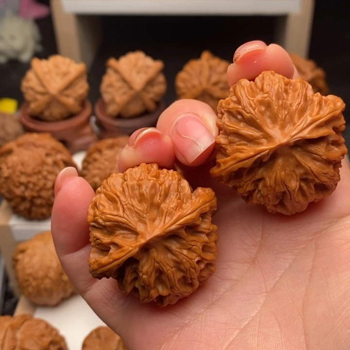 三***合文玩核桃把件苹果