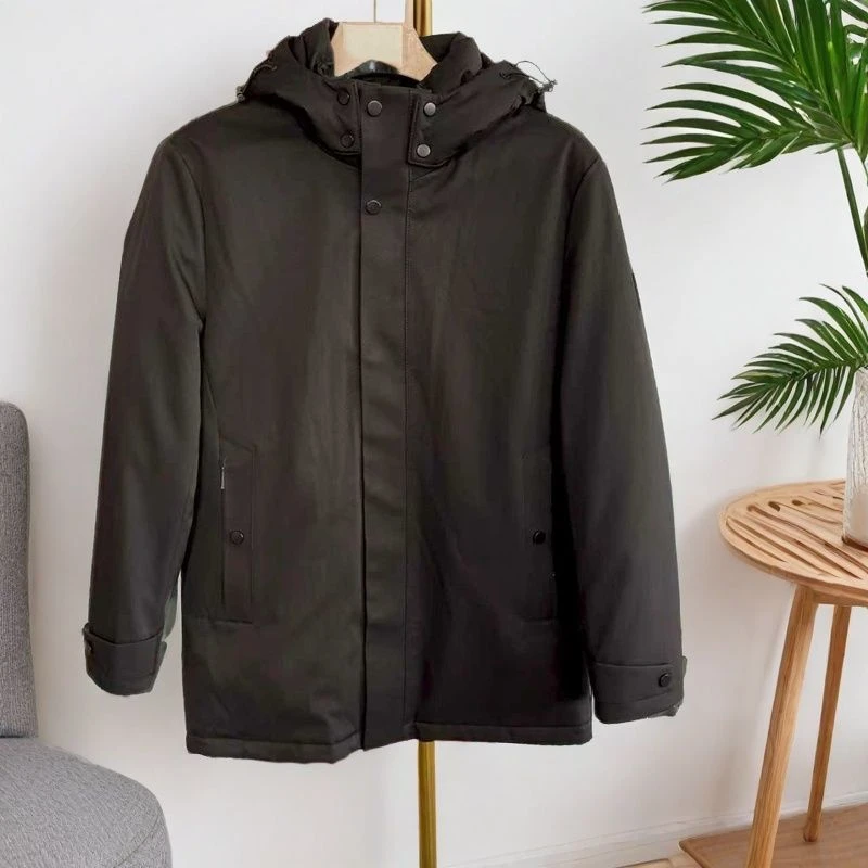 冬季新款撤柜男士休闲羽绒服时尚百搭舒适连帽长袖外套上衣173