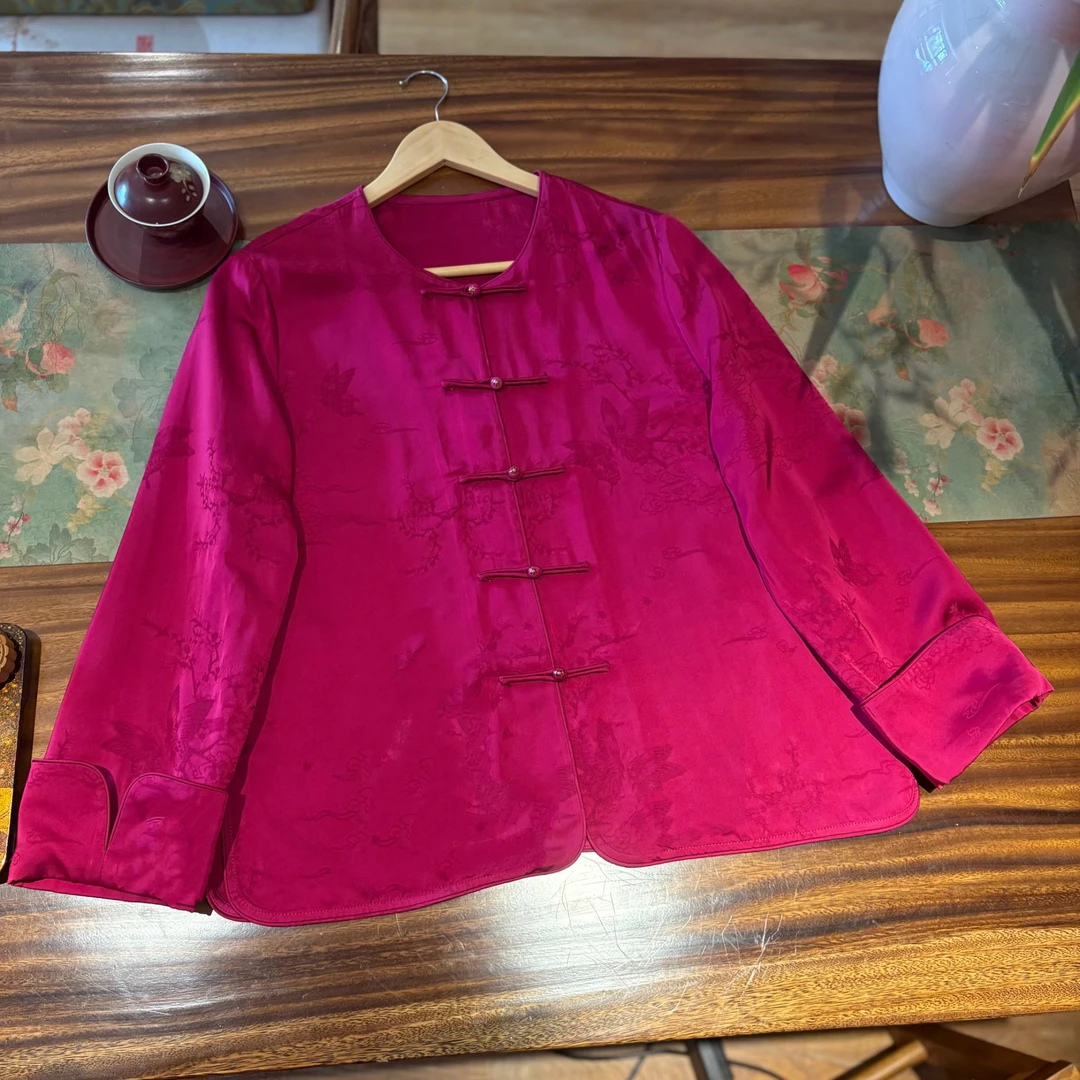 鸿运 芳华设计新中式复古提花上衣国风百搭提花上衣FH-B071