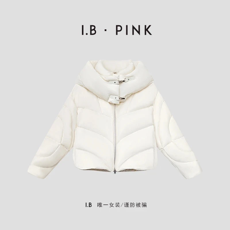 防水泡芙双面尼龙90鹅绒短款连帽羽绒服冬季保暖防风外套