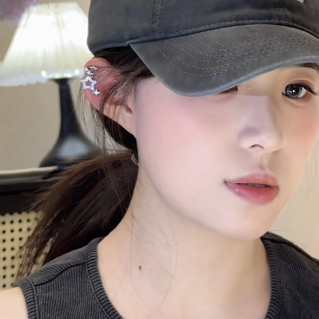 铜合金耳饰 【星星耳夹】闪闪气质五角满天星精致无耳洞耳夹耳饰