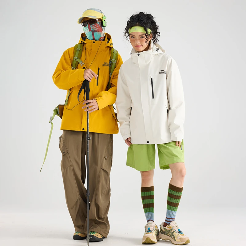 LONSDALE/龙狮戴尔冲锋衣外套秋冬男女宽松防水户外徒步登山服