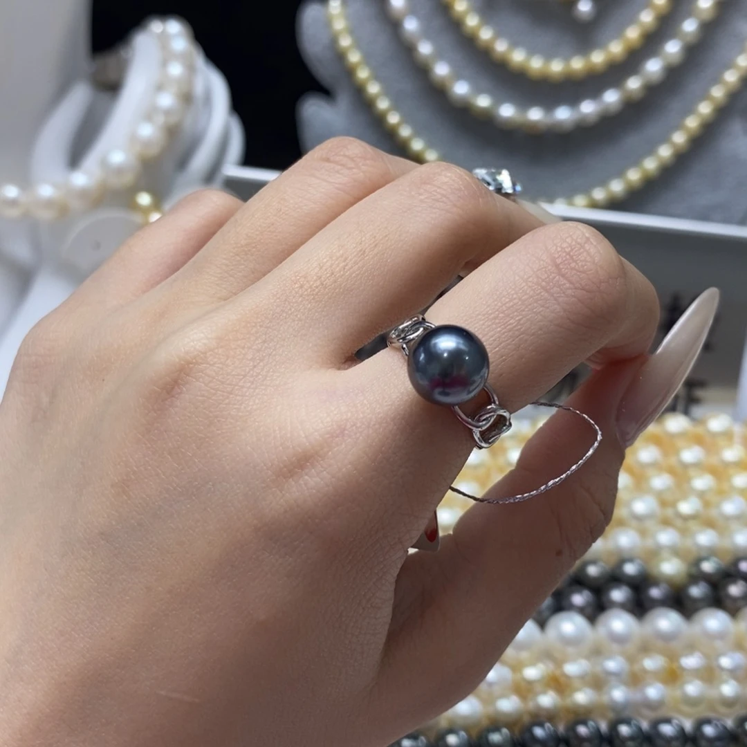 海水珍珠戒指银S925镶嵌