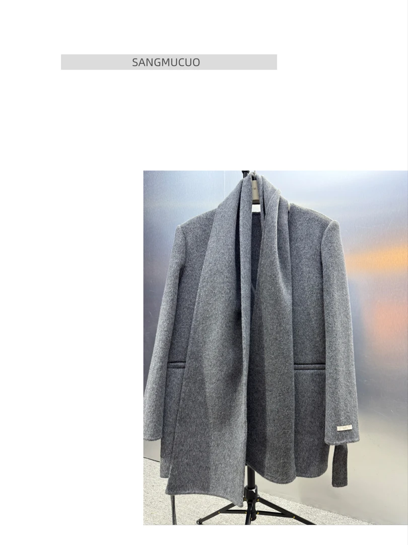 SMC【25｜新款V领羊毛大衣】带腰带