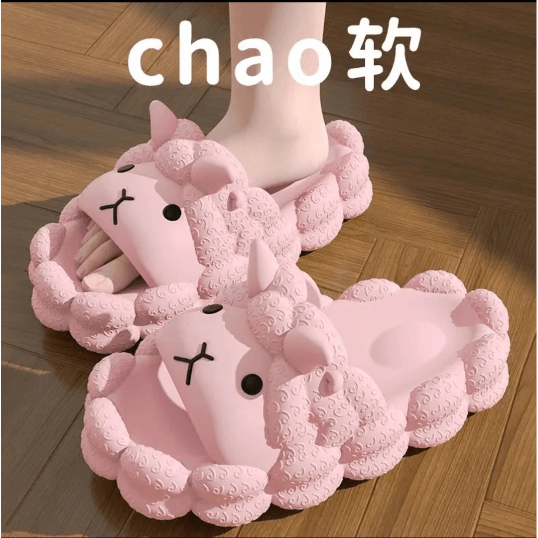 学生夏季新款软底拖鞋女款爆款居家厚底防滑洗澡卡通云朵凉拖鞋外