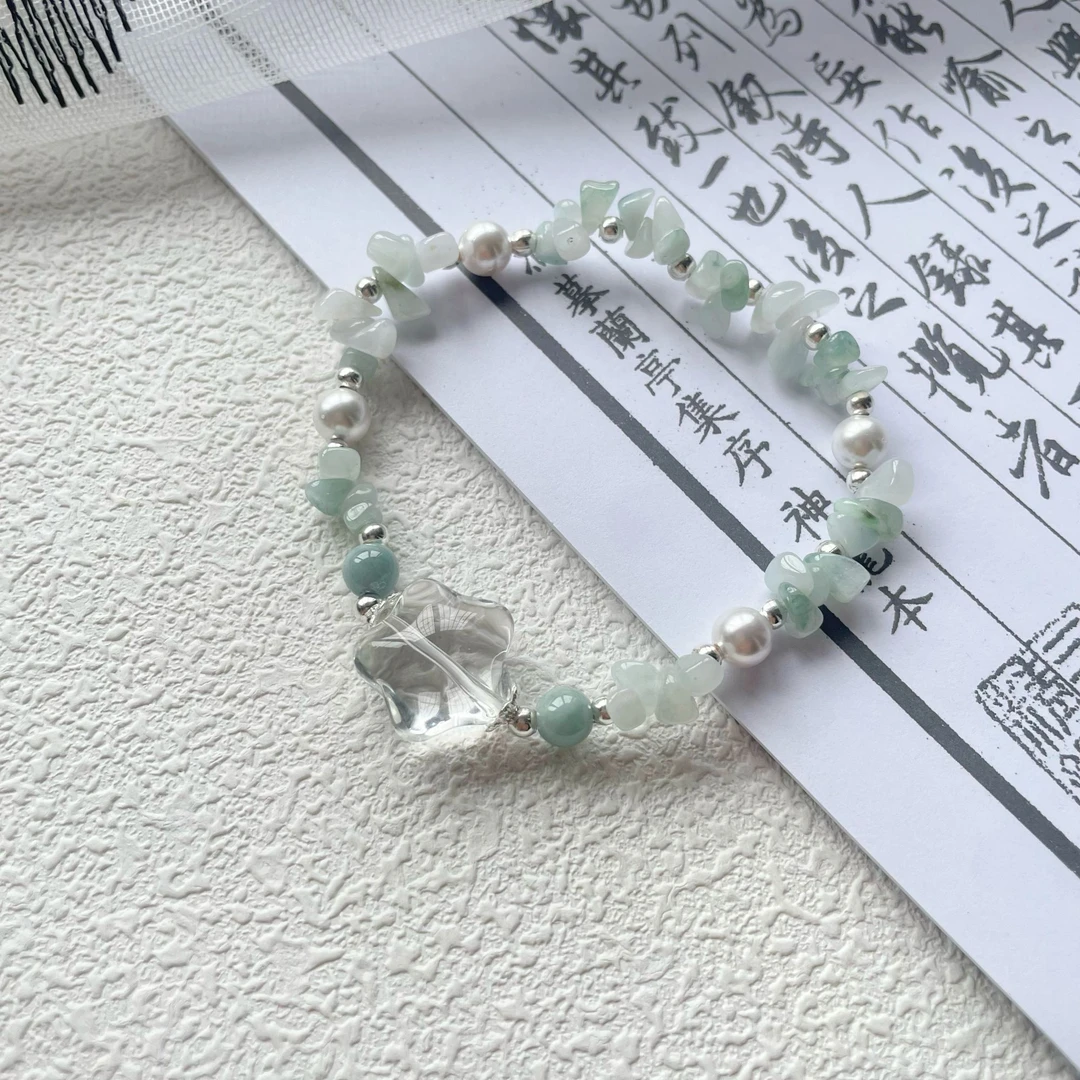 【星语】缅A 翡翠碎石随形手串 （默认微瑕）