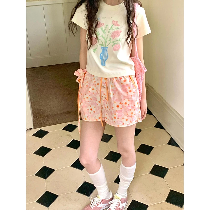 【植物花卉】韩系清纯甜美风睡衣女夏季新款多巴胺短裤可外穿家居服