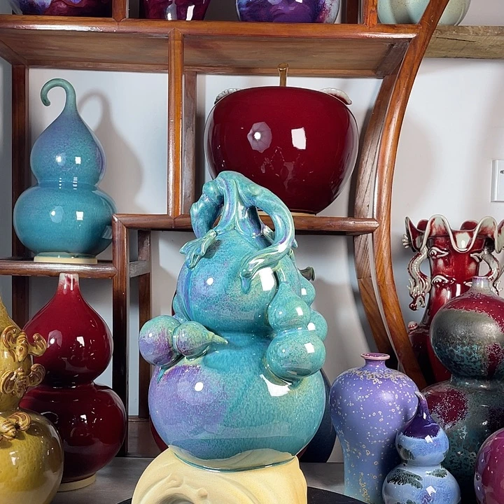 禅***悦瓷片钧瓷无双窑变无对