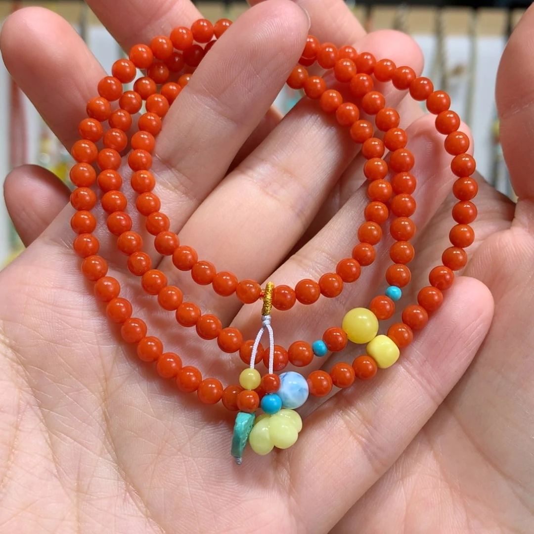 南红玛瑙手链未镶嵌4m m