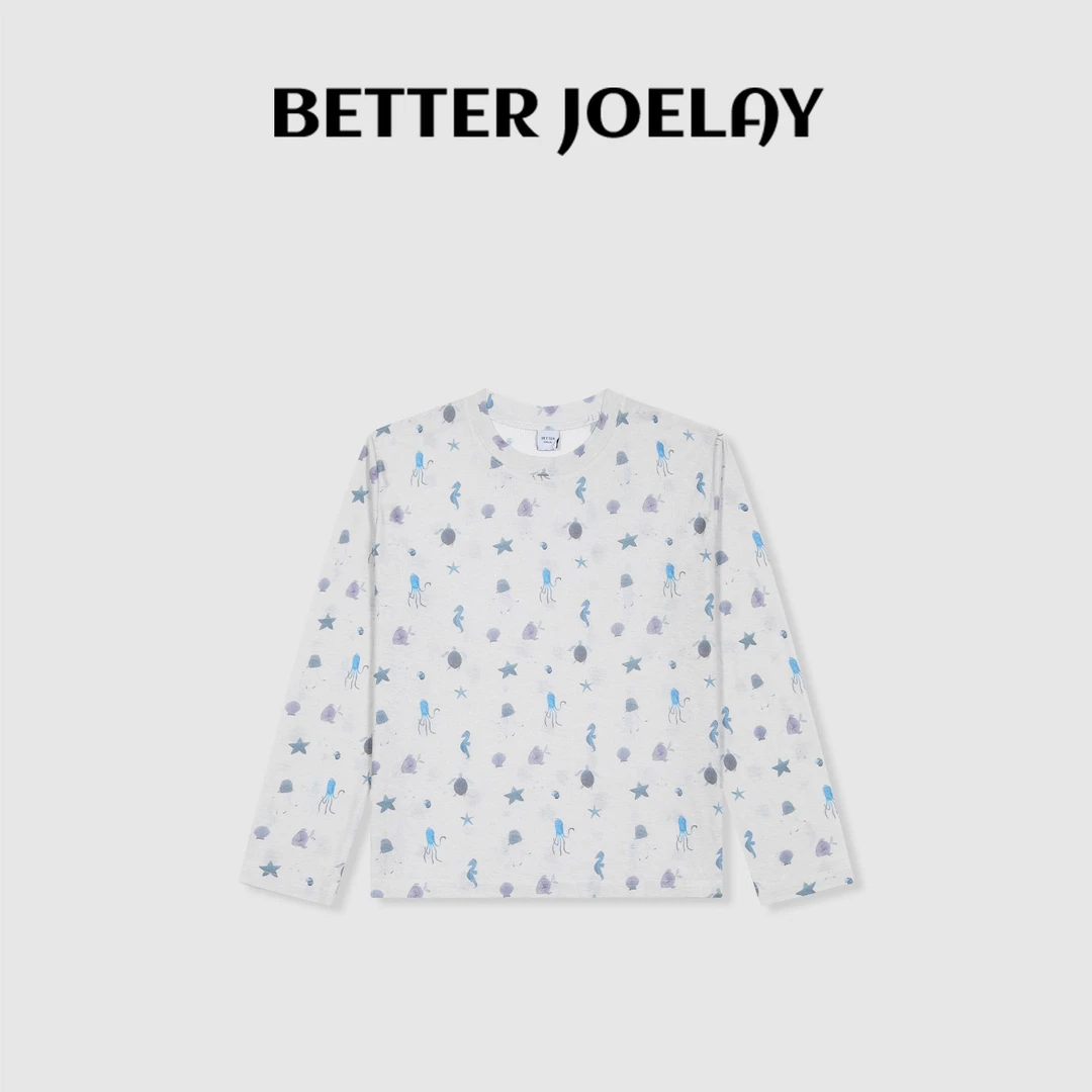 BETTER JOELAY -【海洋生活】长袖t恤高级感时尚百搭休闲风ZZ3942