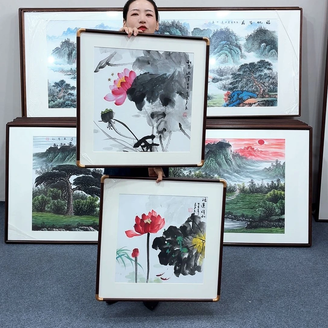 国画纯手绘作品（带框）