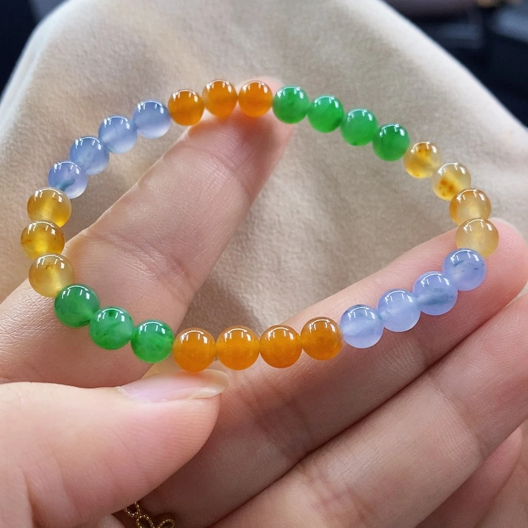 散珠翡翠浓彩手串