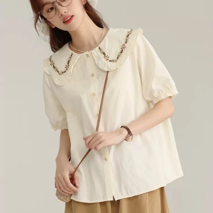 601-700衬衣上衣甜美夏季衬衫百搭韩版设计感