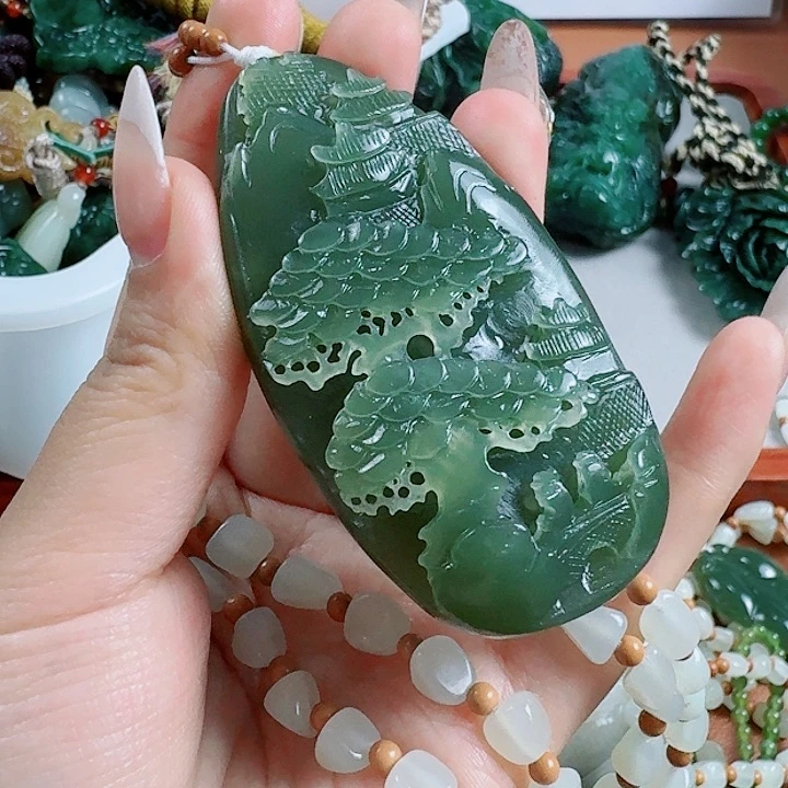 和田玉未镶嵌挂件