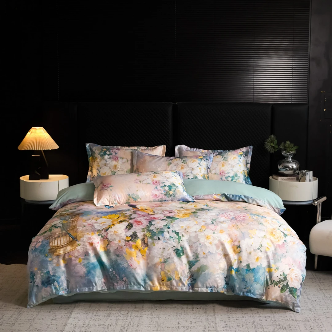 [花伊梦]2025新款轻奢提花印花四件套