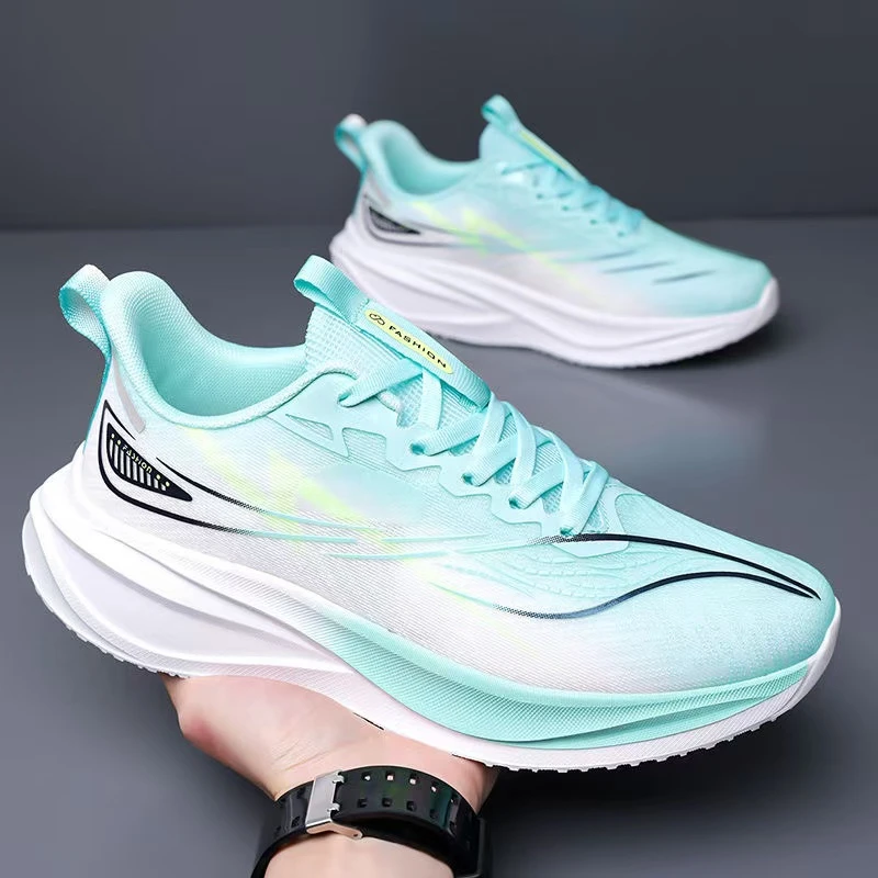 新款超轻网面透气跑鞋超软运动鞋运动减震青少年轻便跑步鞋男