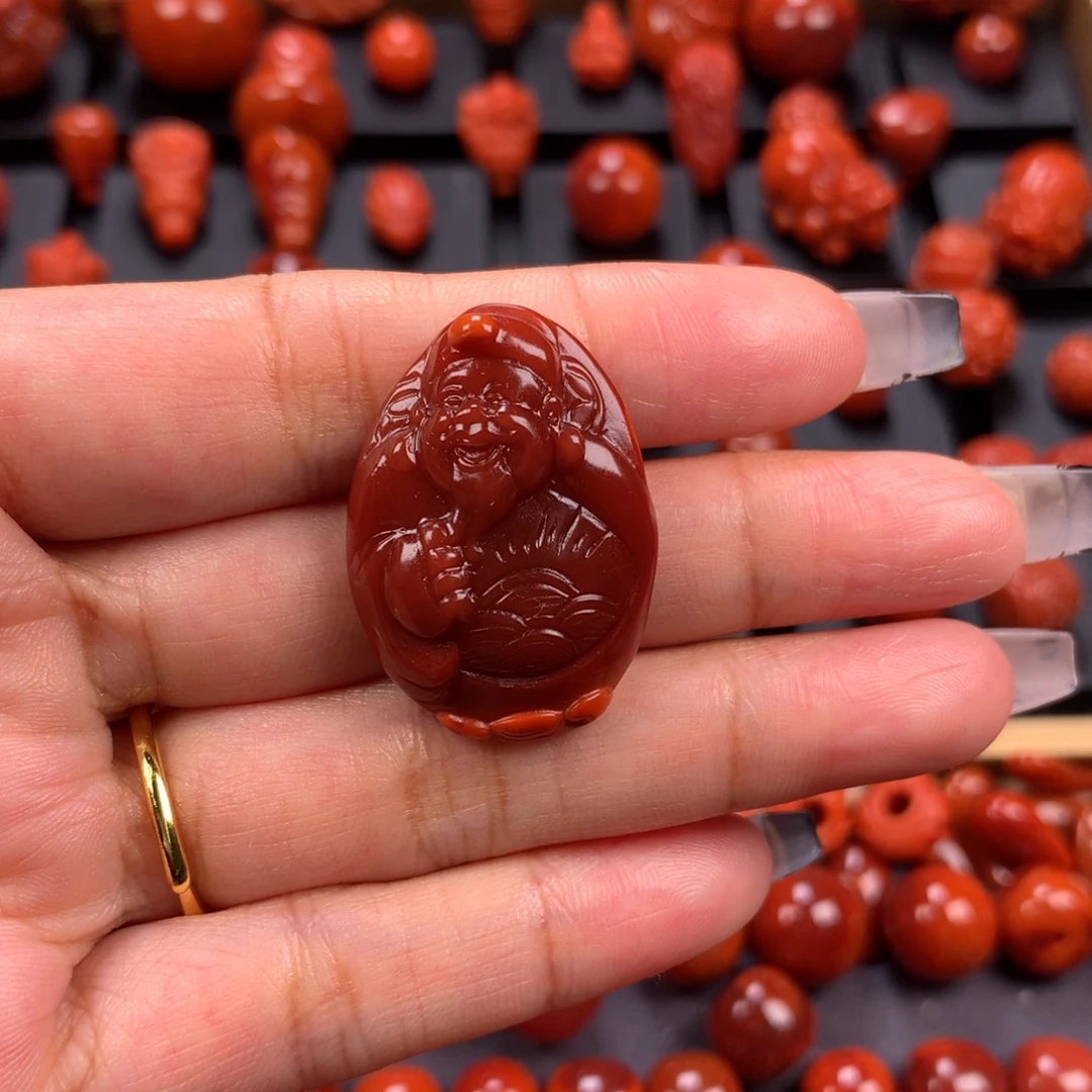 未镶嵌财神吊坠南红玛瑙