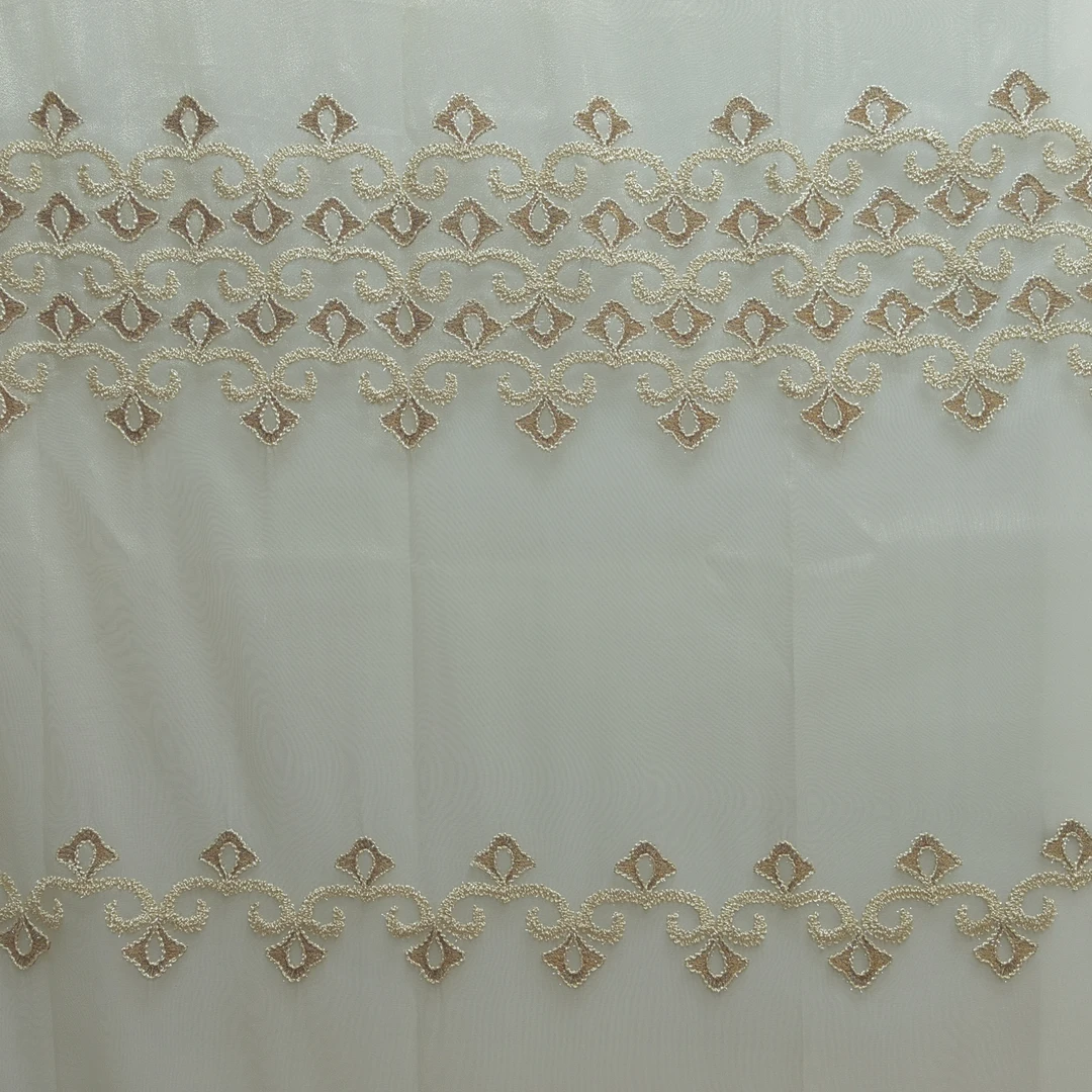 00216 家装换新窗帘窗纱成品刺绣挂钩款宽6.6米高2.7米免费对开