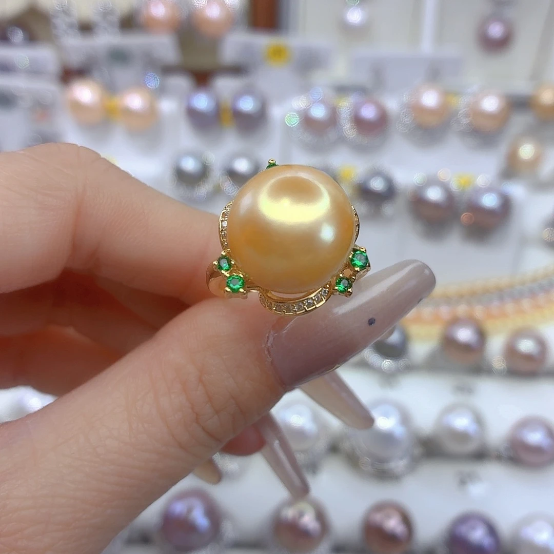 合金淡水珍珠戒指